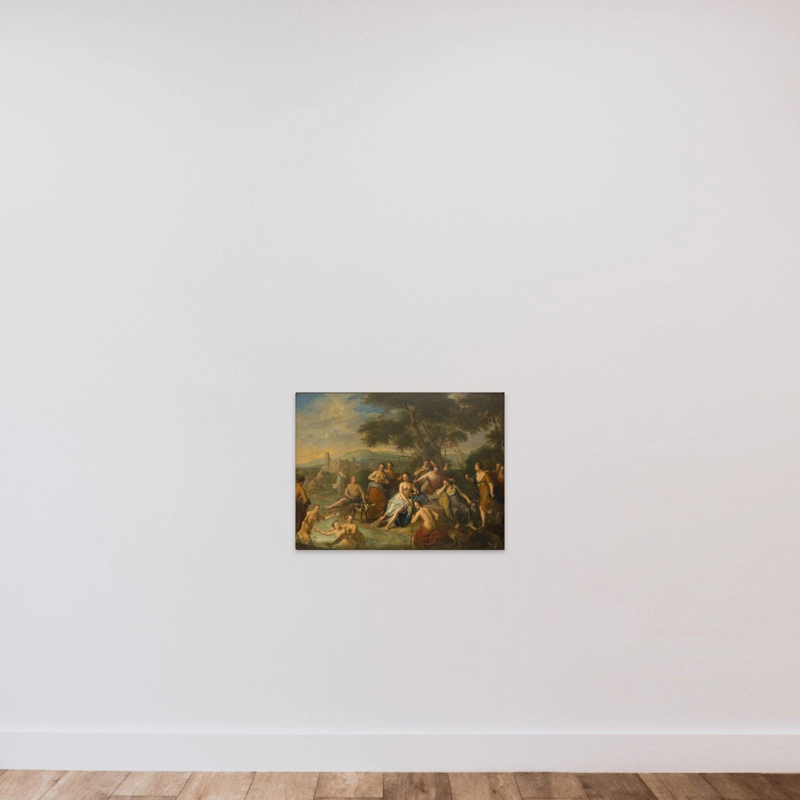 Diana med sine nymfer unframed — shown to scale