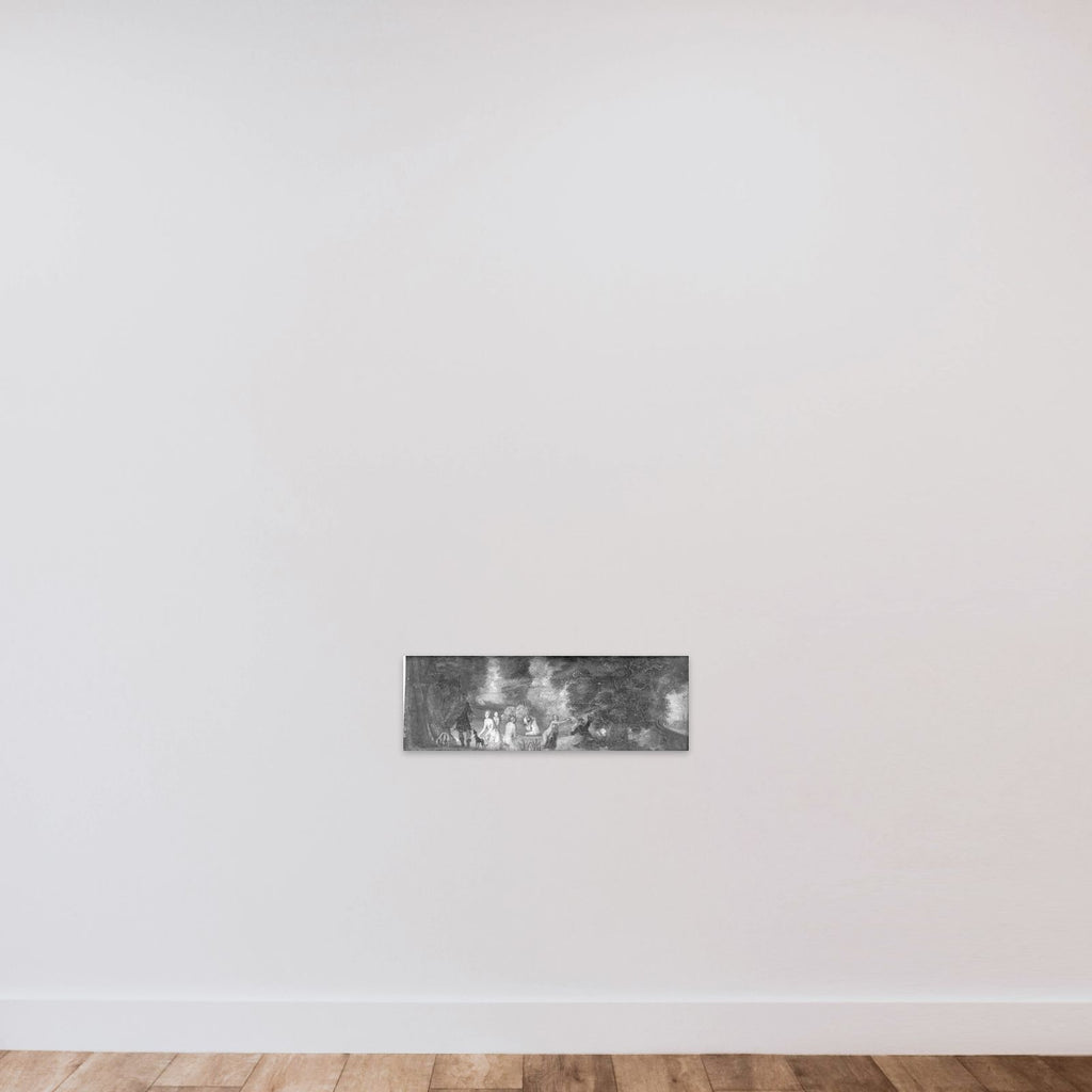 Landskab med Aktæon og Diana unframed — shown to scale