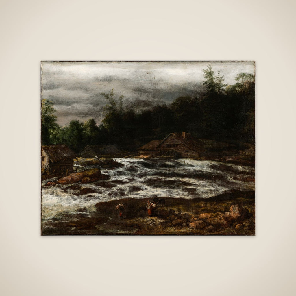Vandfald i en bjergegn unframed print
