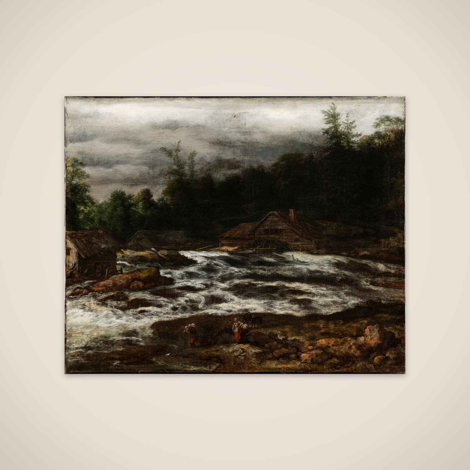 Vandfald i en bjergegn unframed print