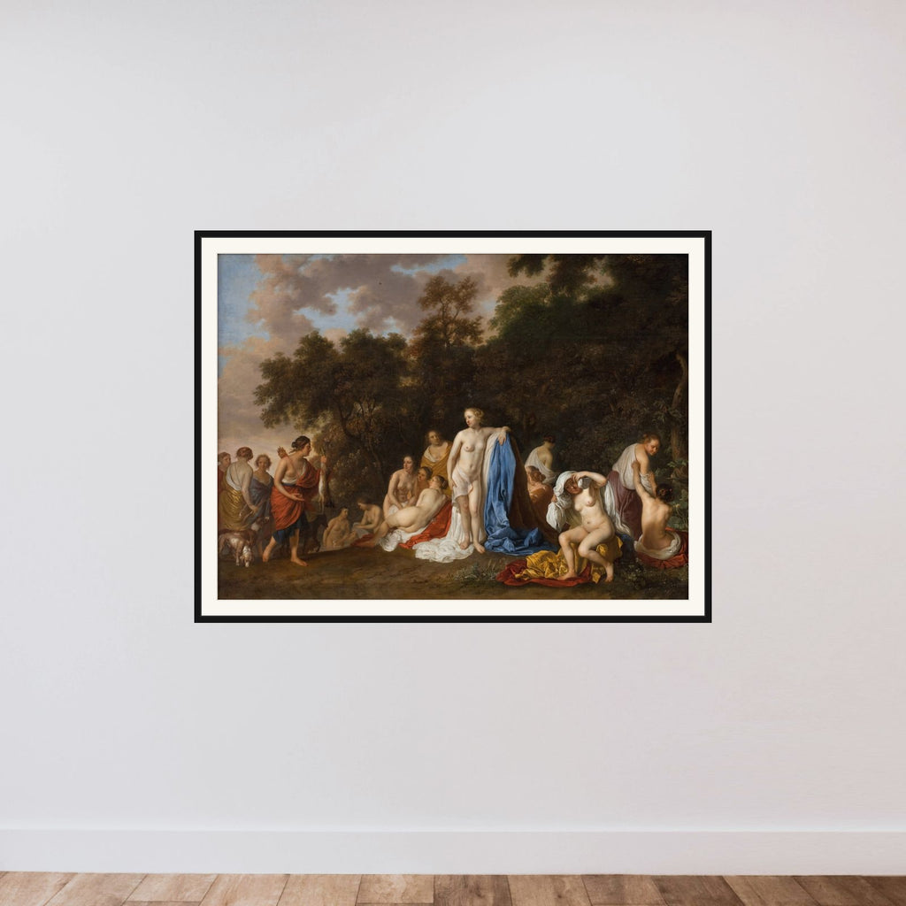 Diana og hendes nymfer framed — shown to scale
