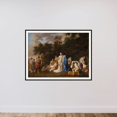 Diana og hendes nymfer framed — shown to scale