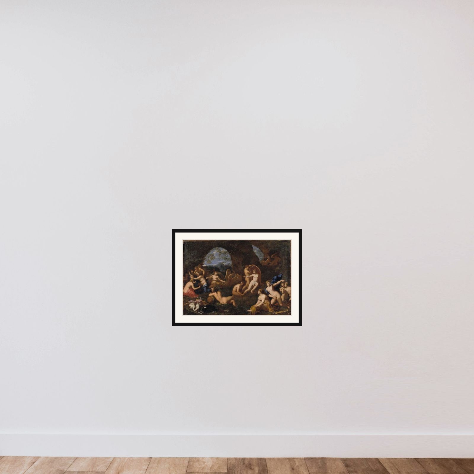 Diana og Kallisto framed — shown to scale