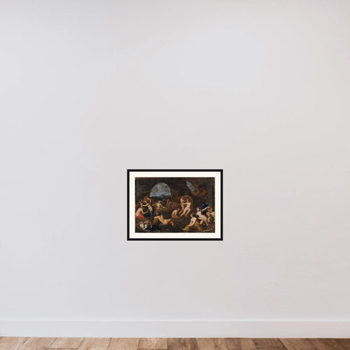 Diana og Kallisto framed — shown to scale