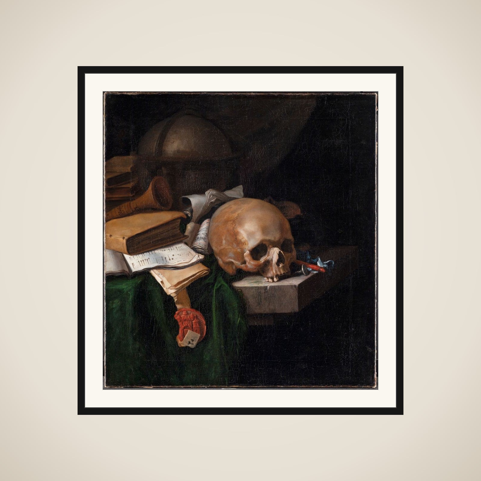 Vanitas-stilleben framed