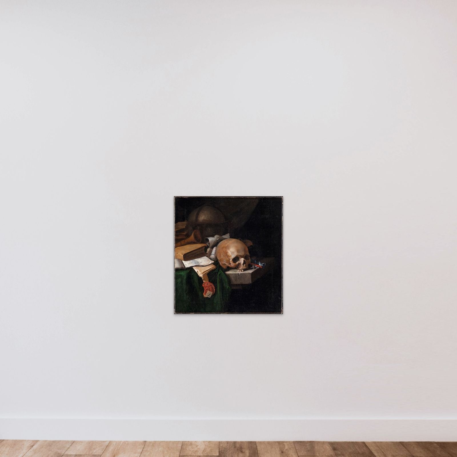 Vanitas-stilleben unframed — shown to scale