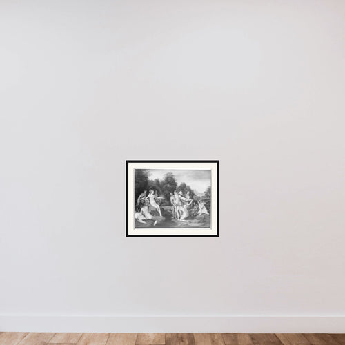 Diana og Kallisto framed — shown to scale
