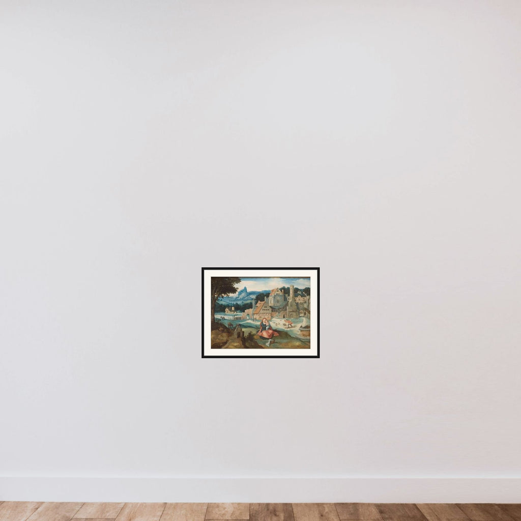 Den hellige familie framed — shown to scale