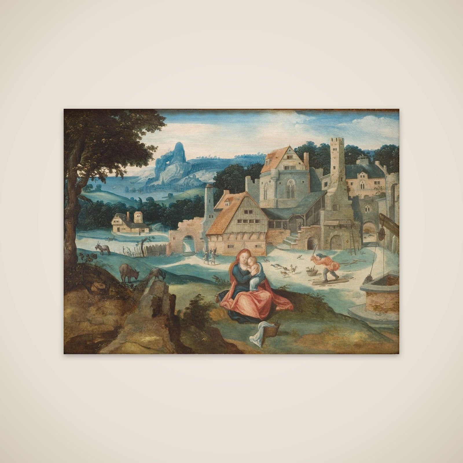 Den hellige familie unframed print