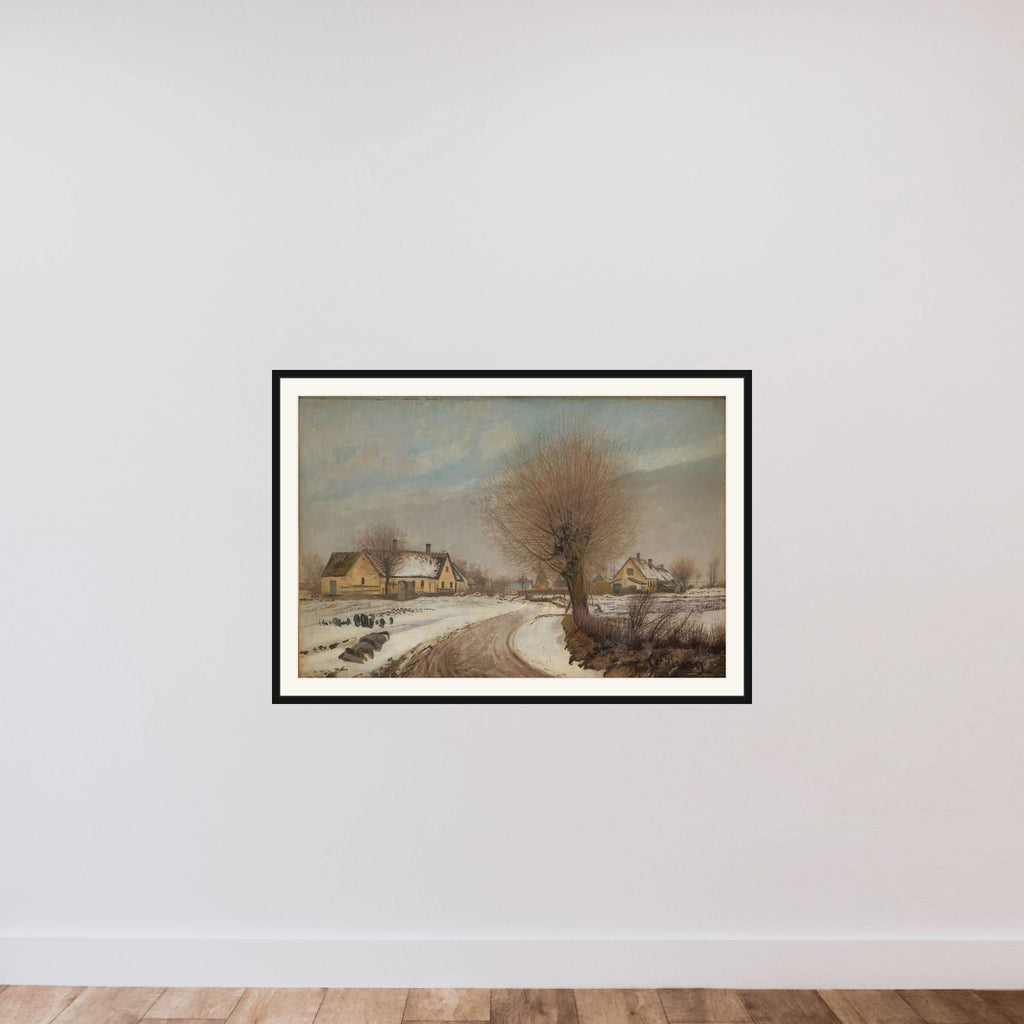 Vinterdag med sne i Baldersbrønde framed — shown to scale