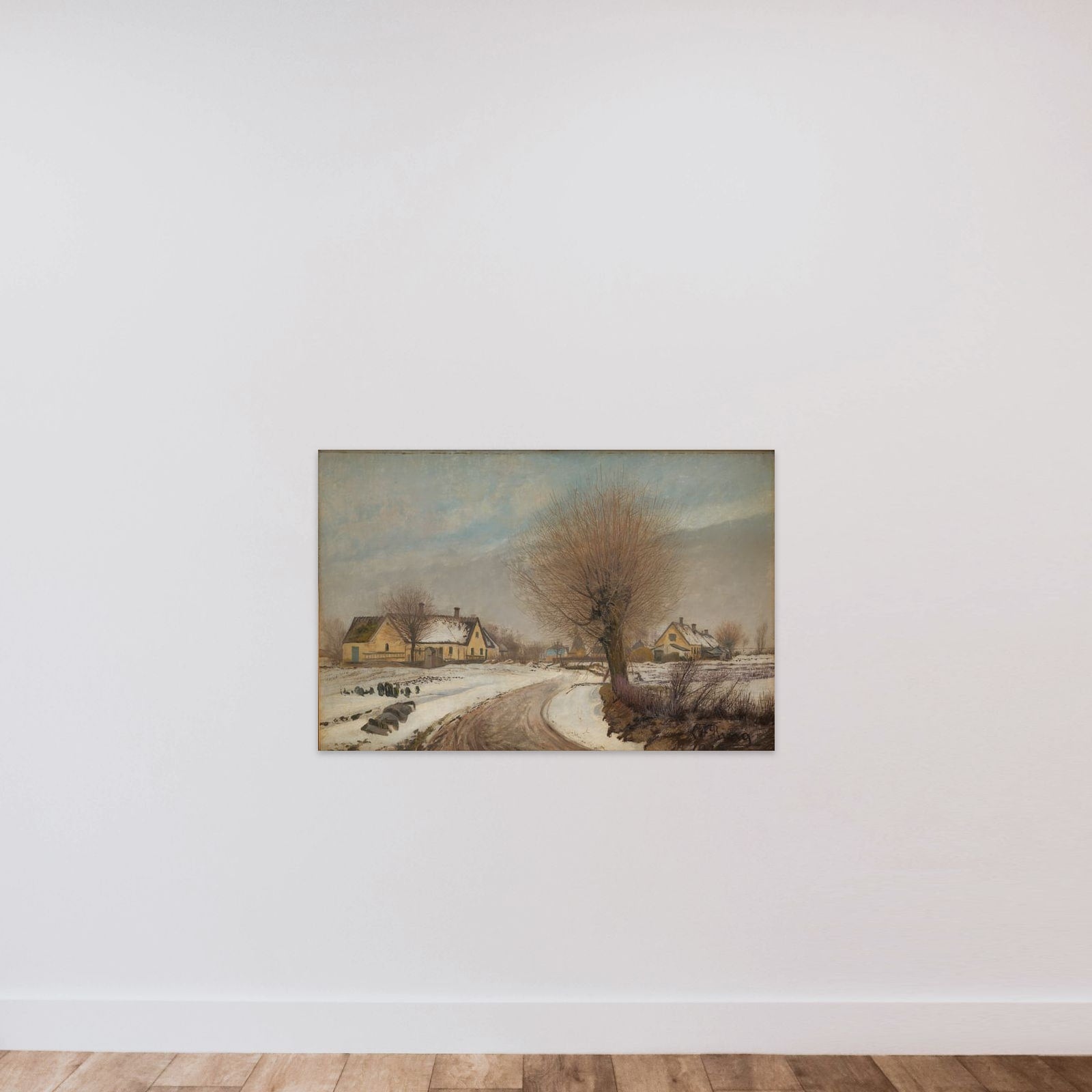 Vinterdag med sne i Baldersbrønde unframed — shown to scale
