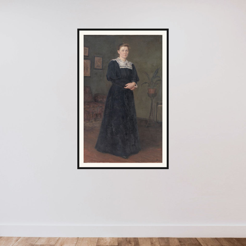 Malerinden Ane Marie Hansen framed — shown to scale