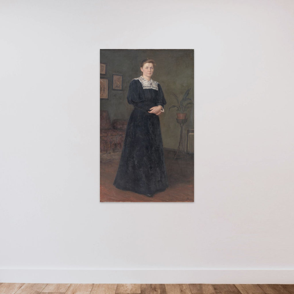 Malerinden Ane Marie Hansen unframed — shown to scale