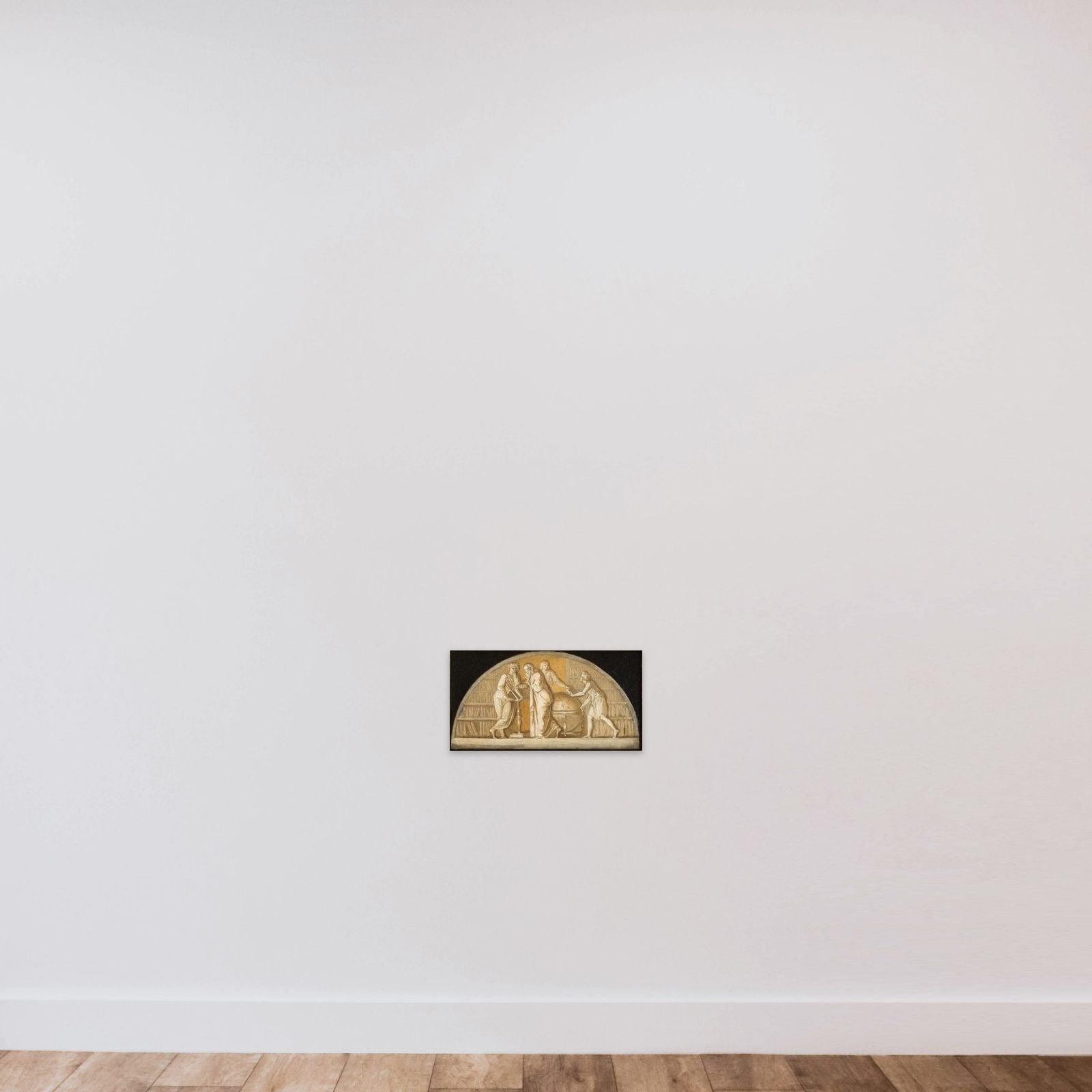 Oprettelsen af Det Kongelige Bibliotek. Allegori unframed — shown to scale