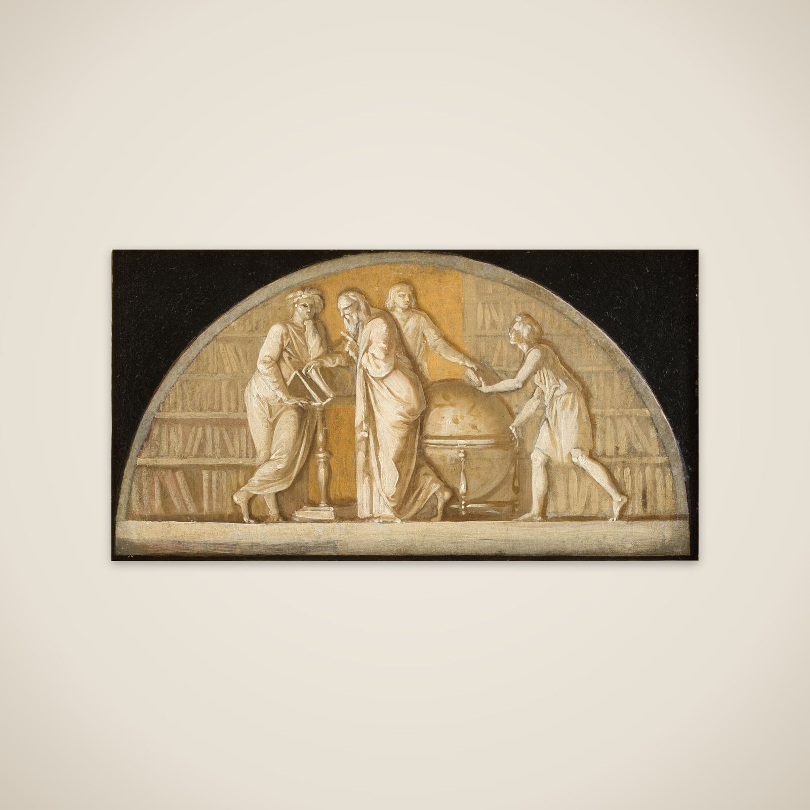 Oprettelsen af Det Kongelige Bibliotek. Allegori unframed print