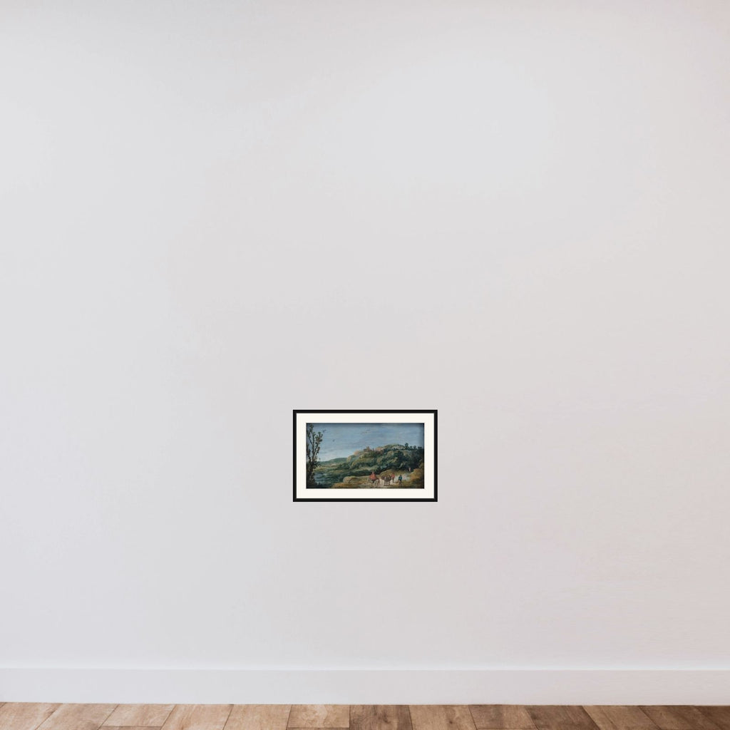 Bakket landskab framed — shown to scale