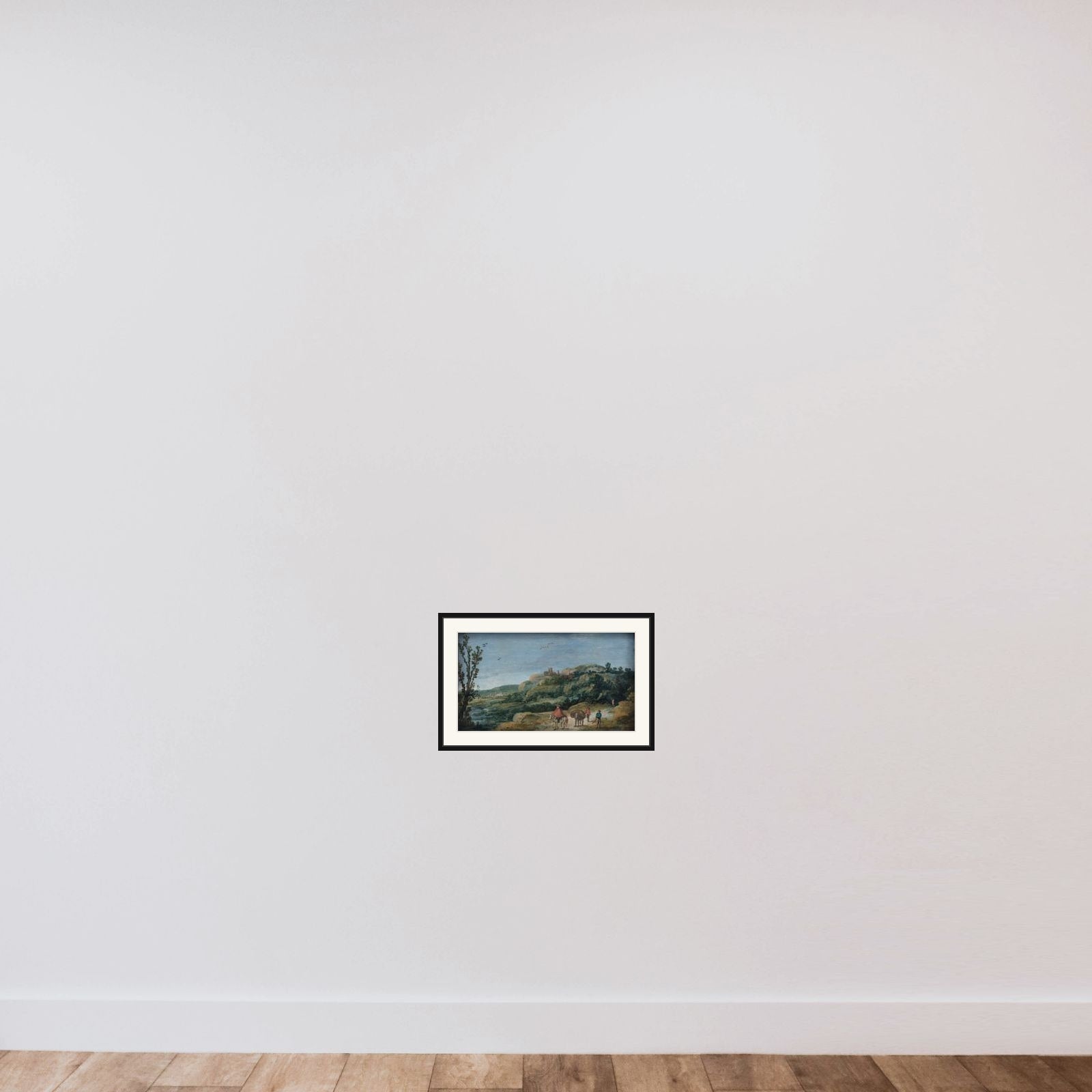 Bakket landskab framed — shown to scale