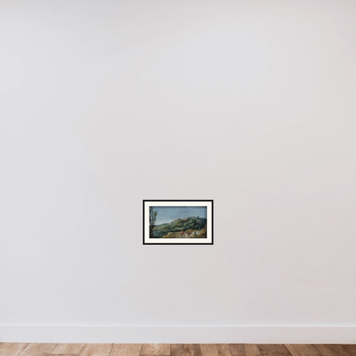Bakket landskab framed — shown to scale
