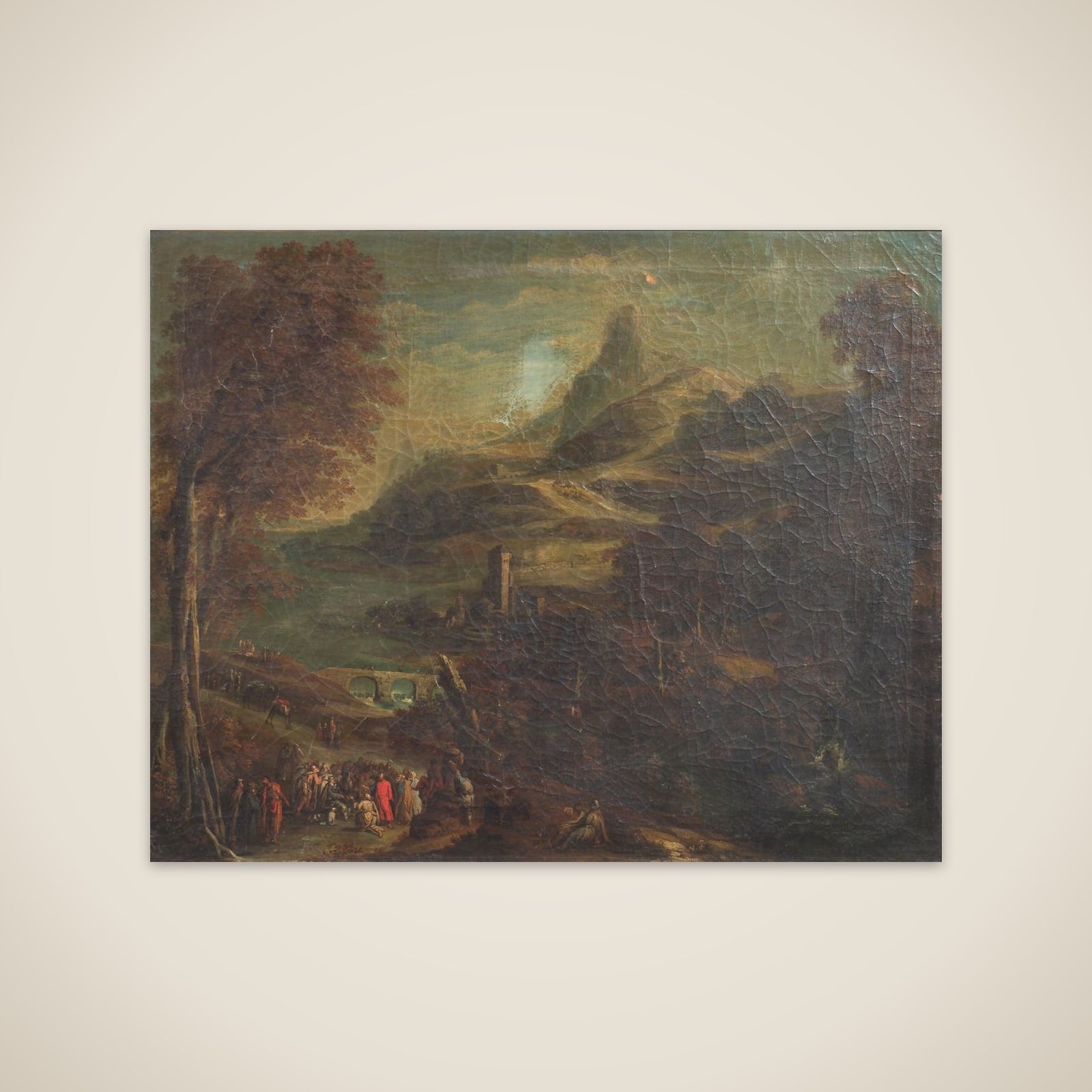 Landskab med bibelsk staffage unframed print
