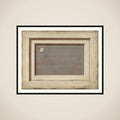 Trompe l'oeil. Bagsiden af et indrammet maleri framed