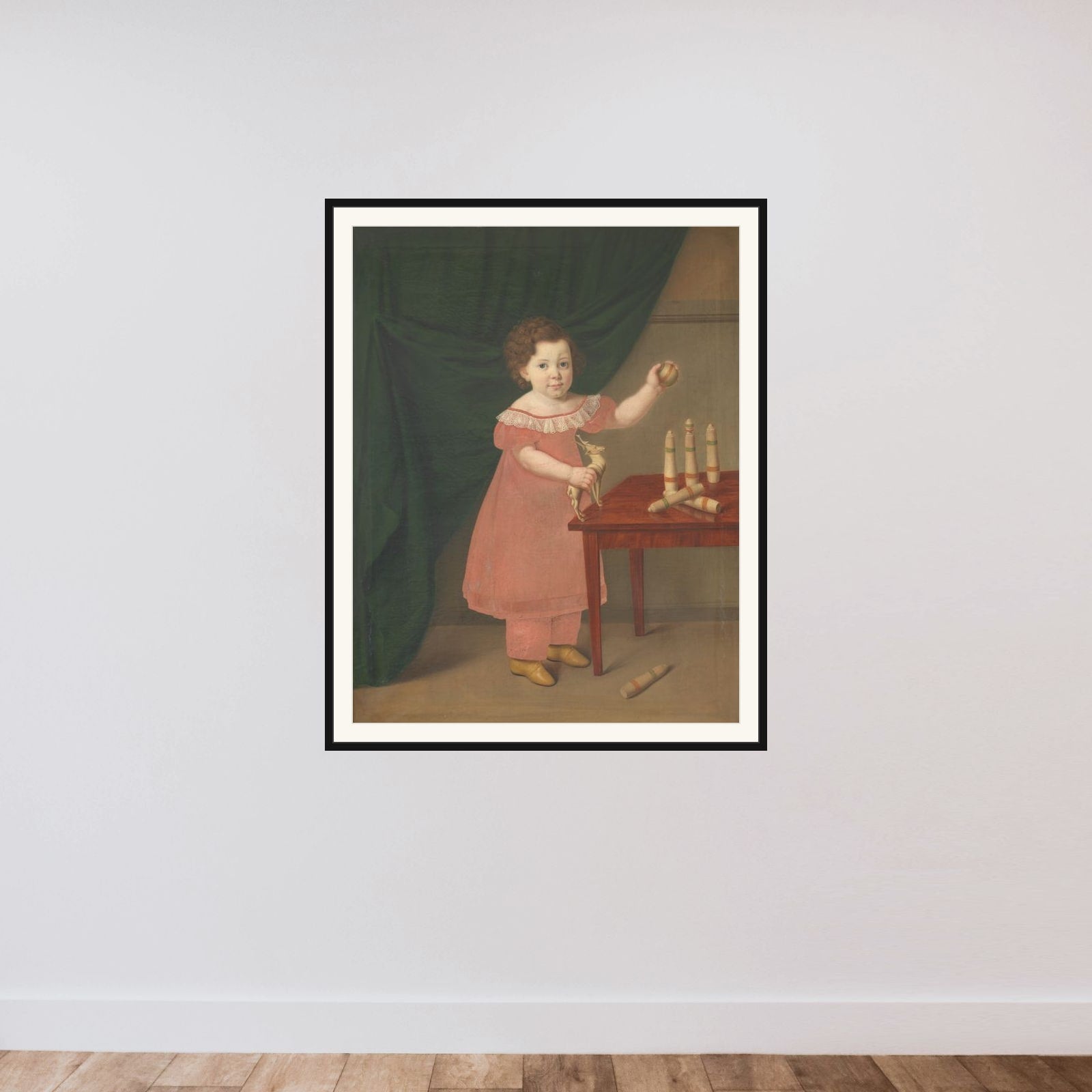 Barneportræt framed — shown to scale