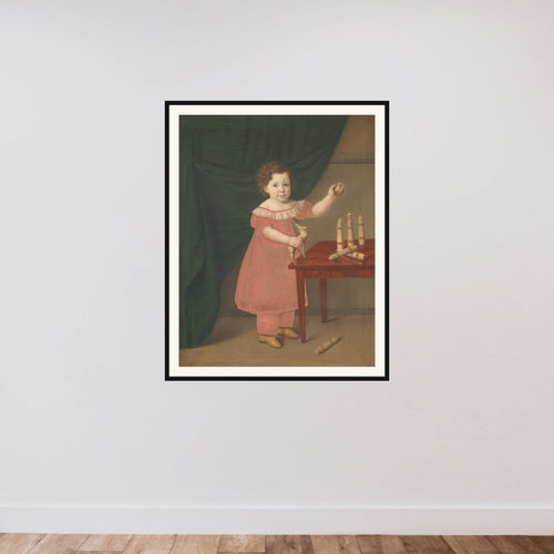 Barneportræt framed — shown to scale
