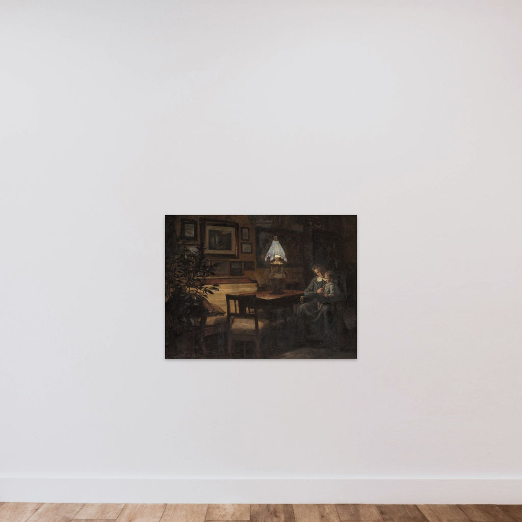 Afteninteriør. Moder og barn unframed — shown to scale