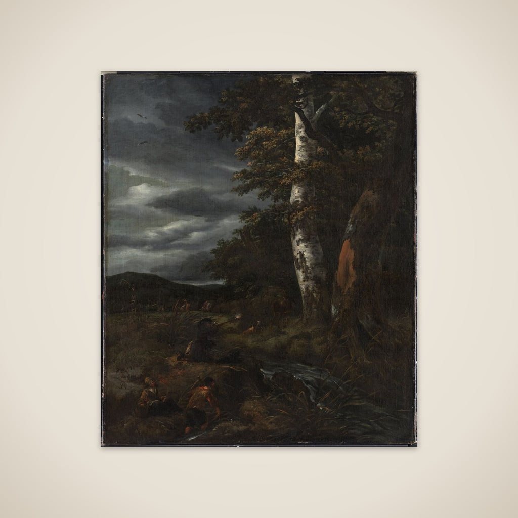 Landskab med jagtscene unframed print