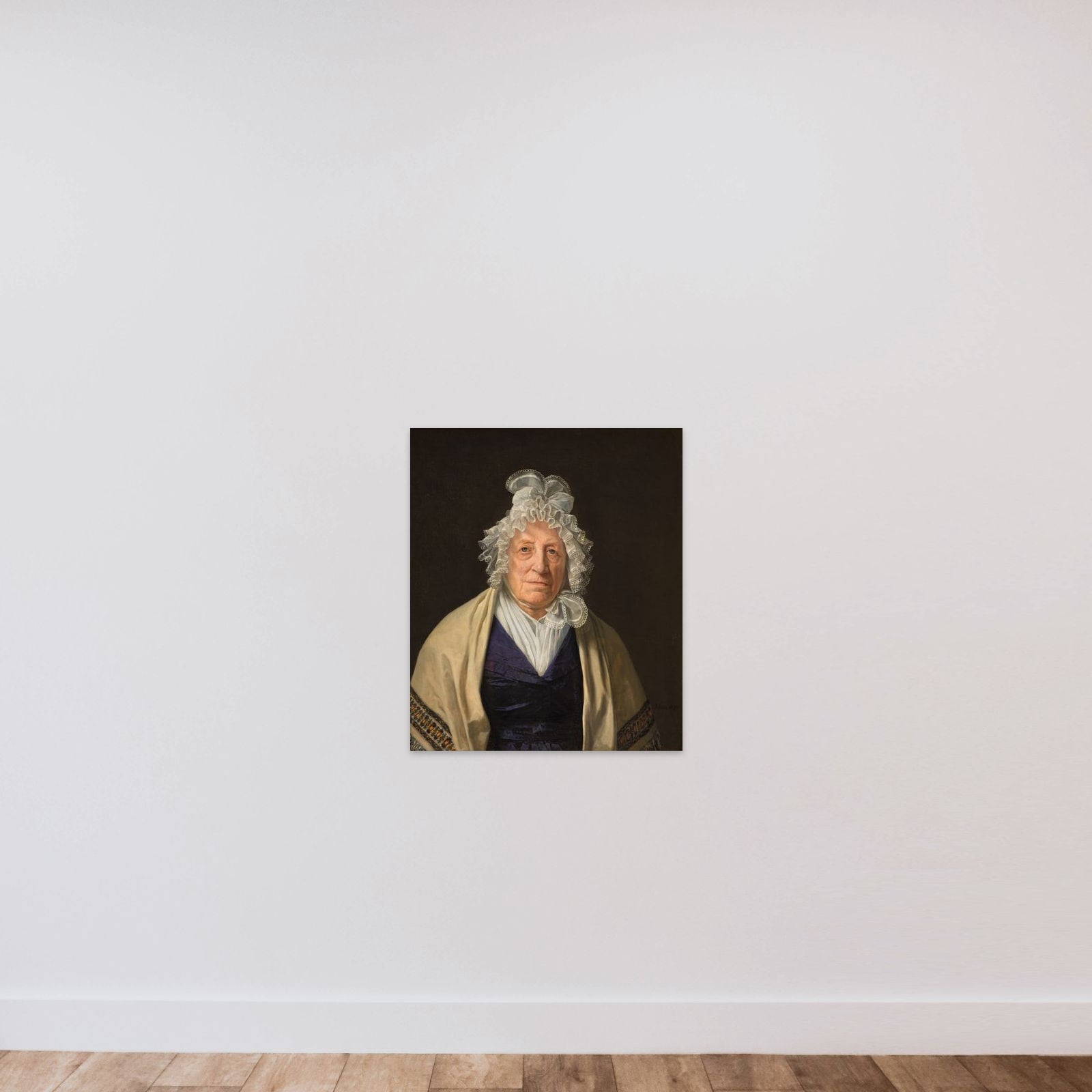 Fru Lindam, f. Goos, enke efter superkargo Lindam i Ostindien unframed — shown to scale