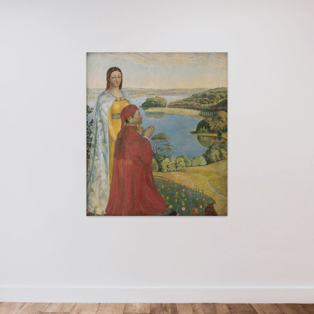 Dante og Beatrice i Paradis unframed — shown to scale