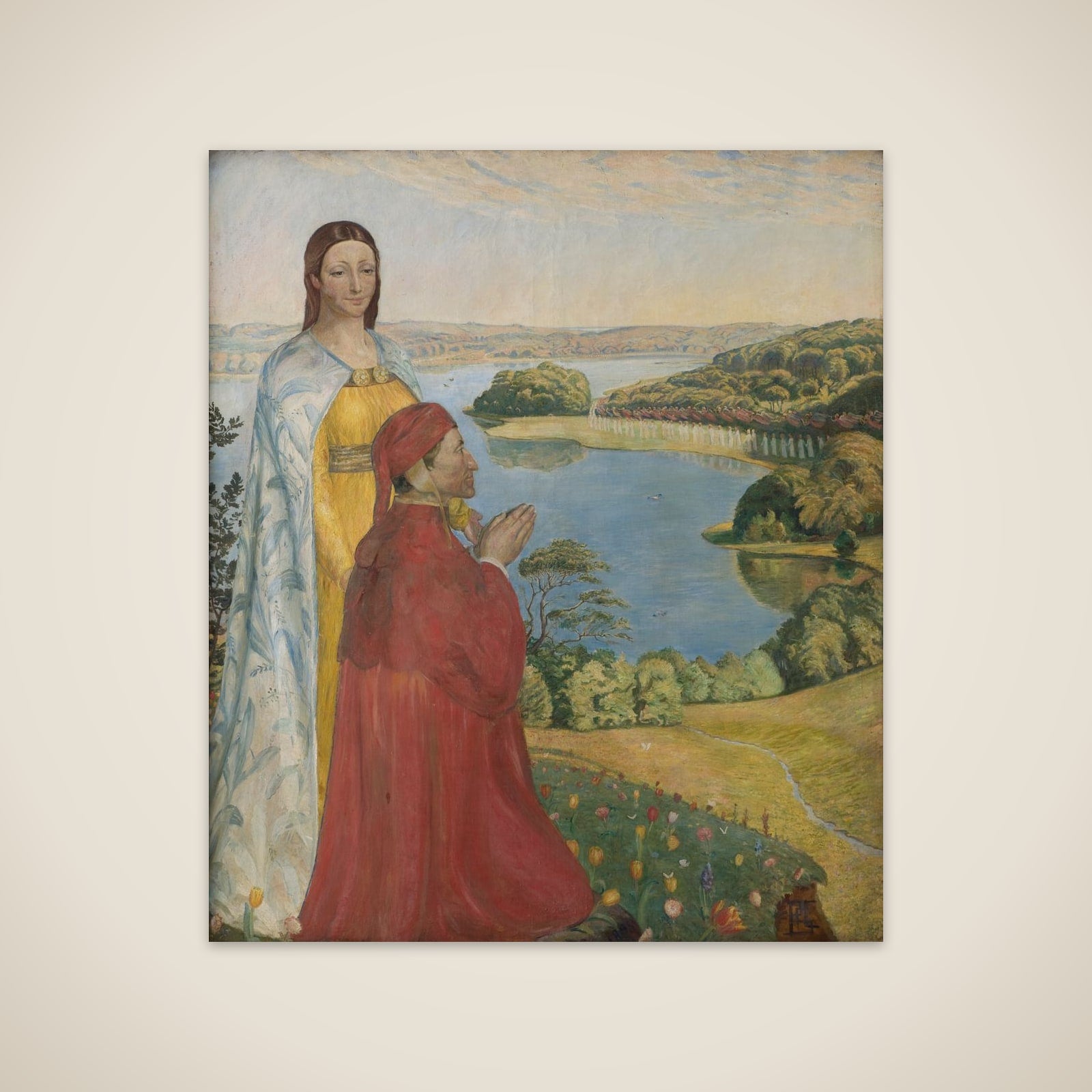 Dante og Beatrice i Paradis unframed print