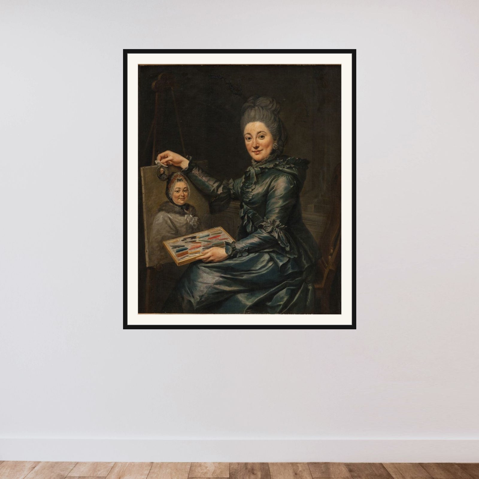 Portræt af kunstnerens datter Elisabeth, gift Lampe framed — shown to scale