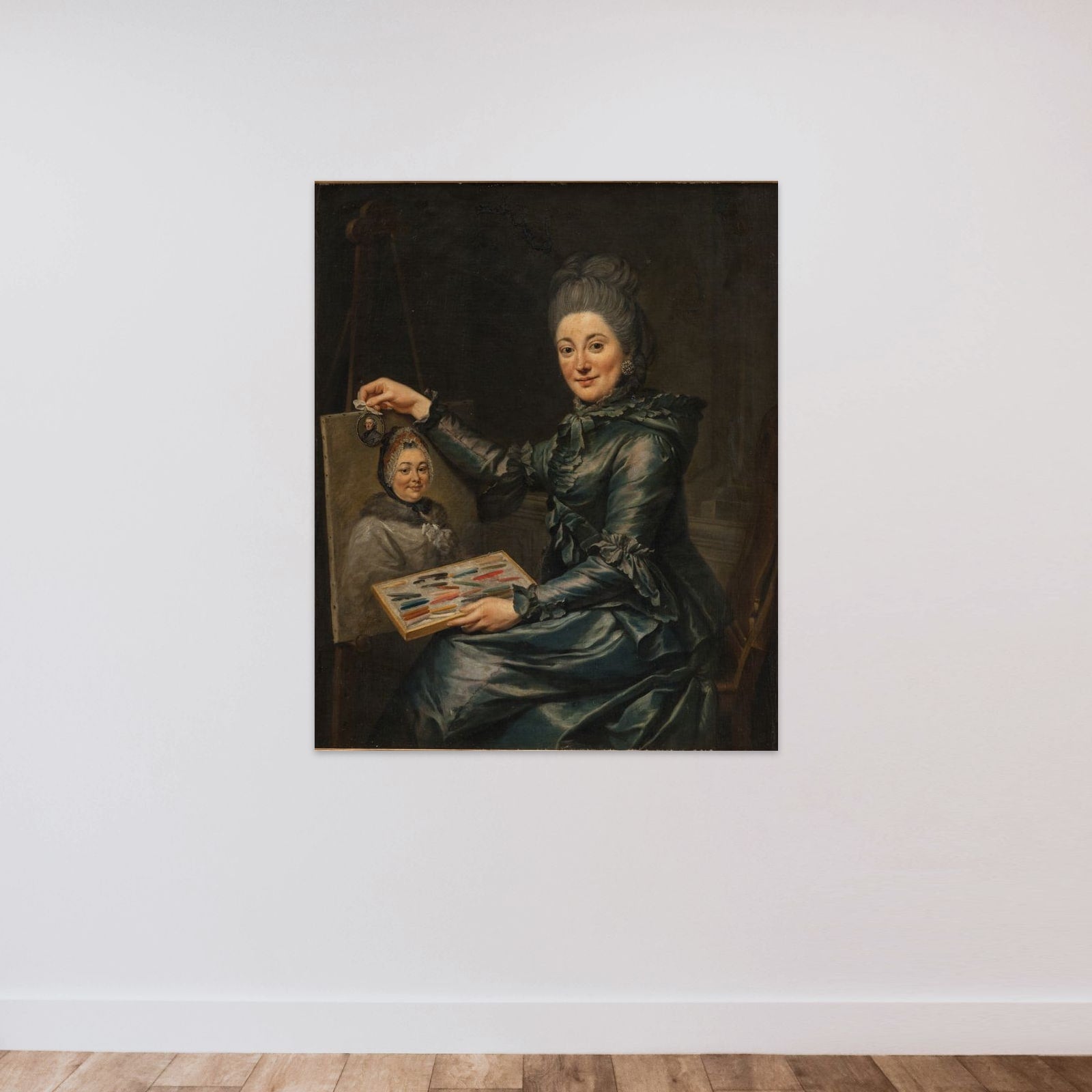 Portræt af kunstnerens datter Elisabeth, gift Lampe unframed — shown to scale