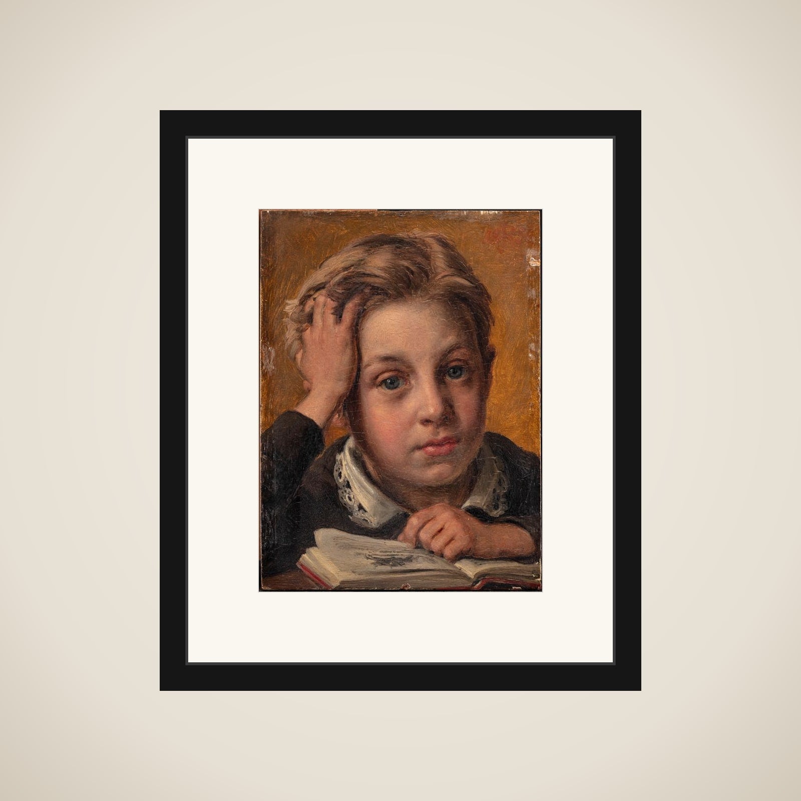 Kunstnerens søn, Holger, i hans tiende år framed
