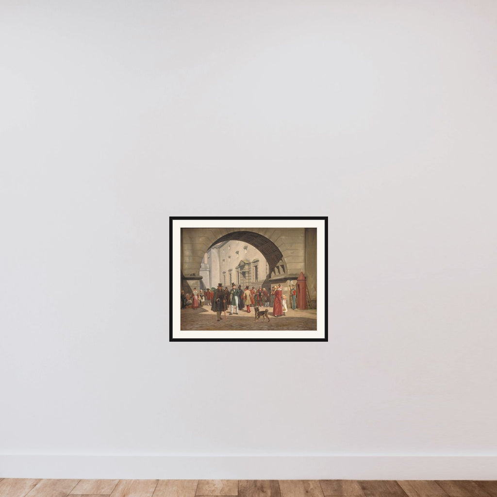 Arrestbygningen ved råd- og domhuset framed — shown to scale