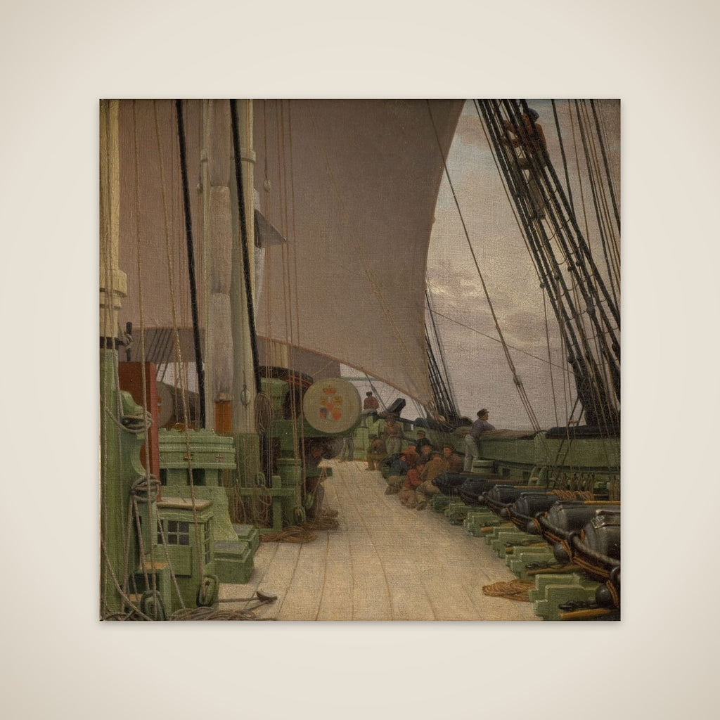 Korvetten "Najaden"s styrbords batteri og dæk unframed print