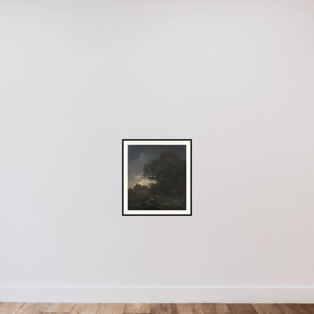 Landskab med gråt vejr hen imod aften framed — shown to scale