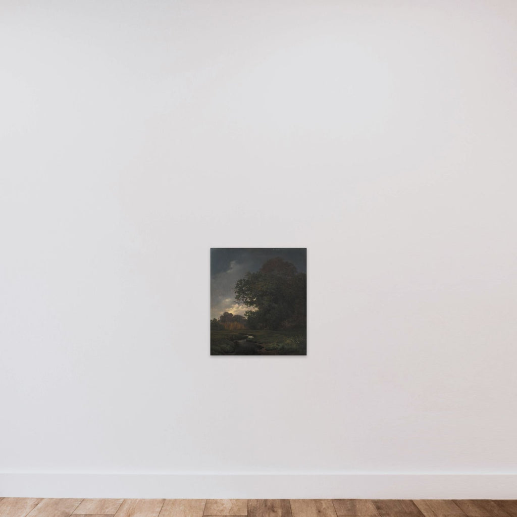 Landskab med gråt vejr hen imod aften unframed — shown to scale