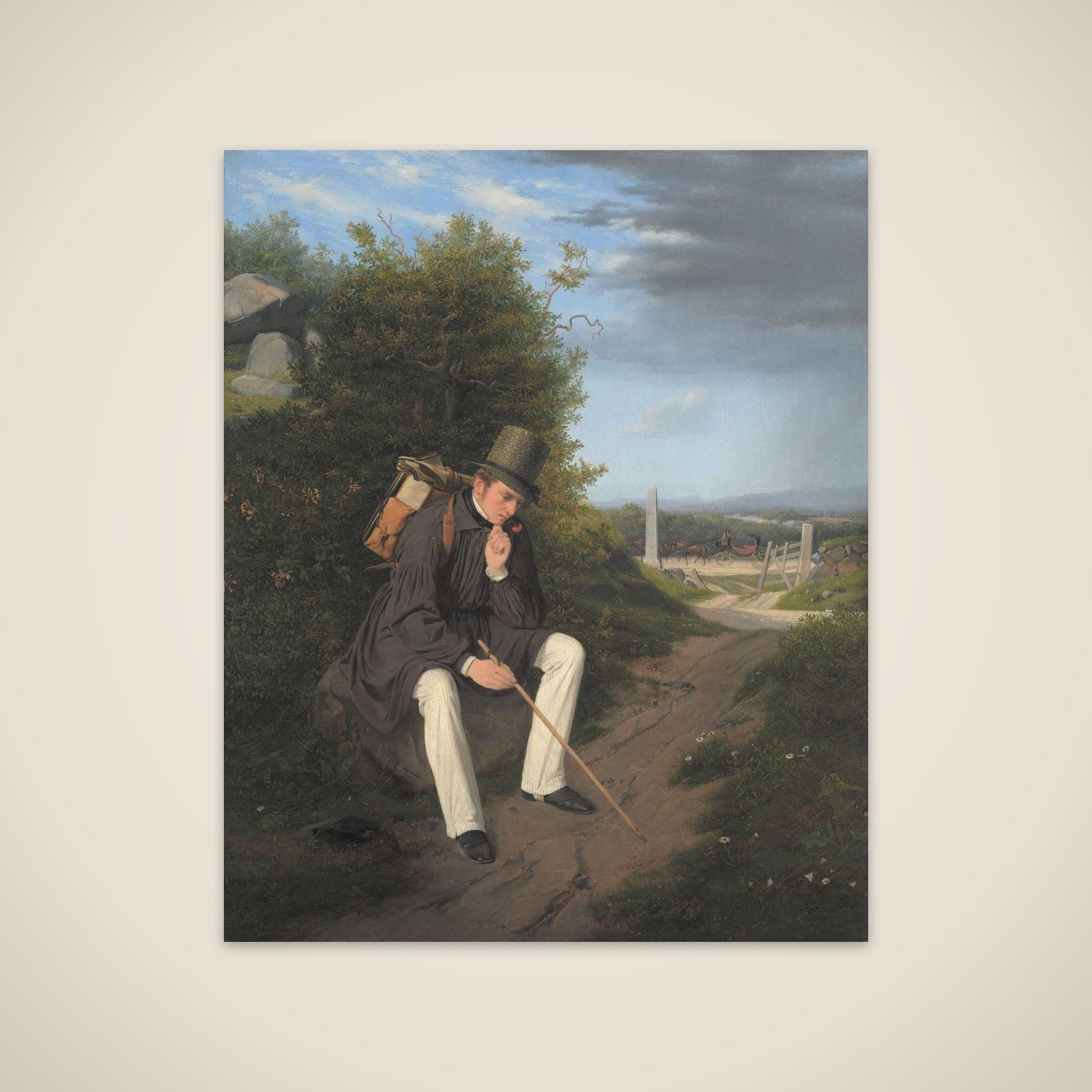 En kunstner på vandring unframed print