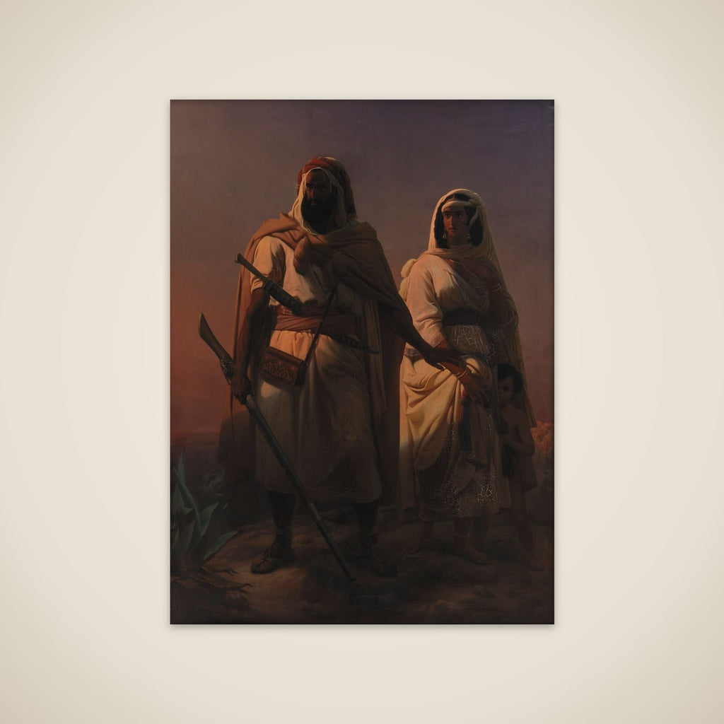 En arabisk familie i ørkenen unframed print