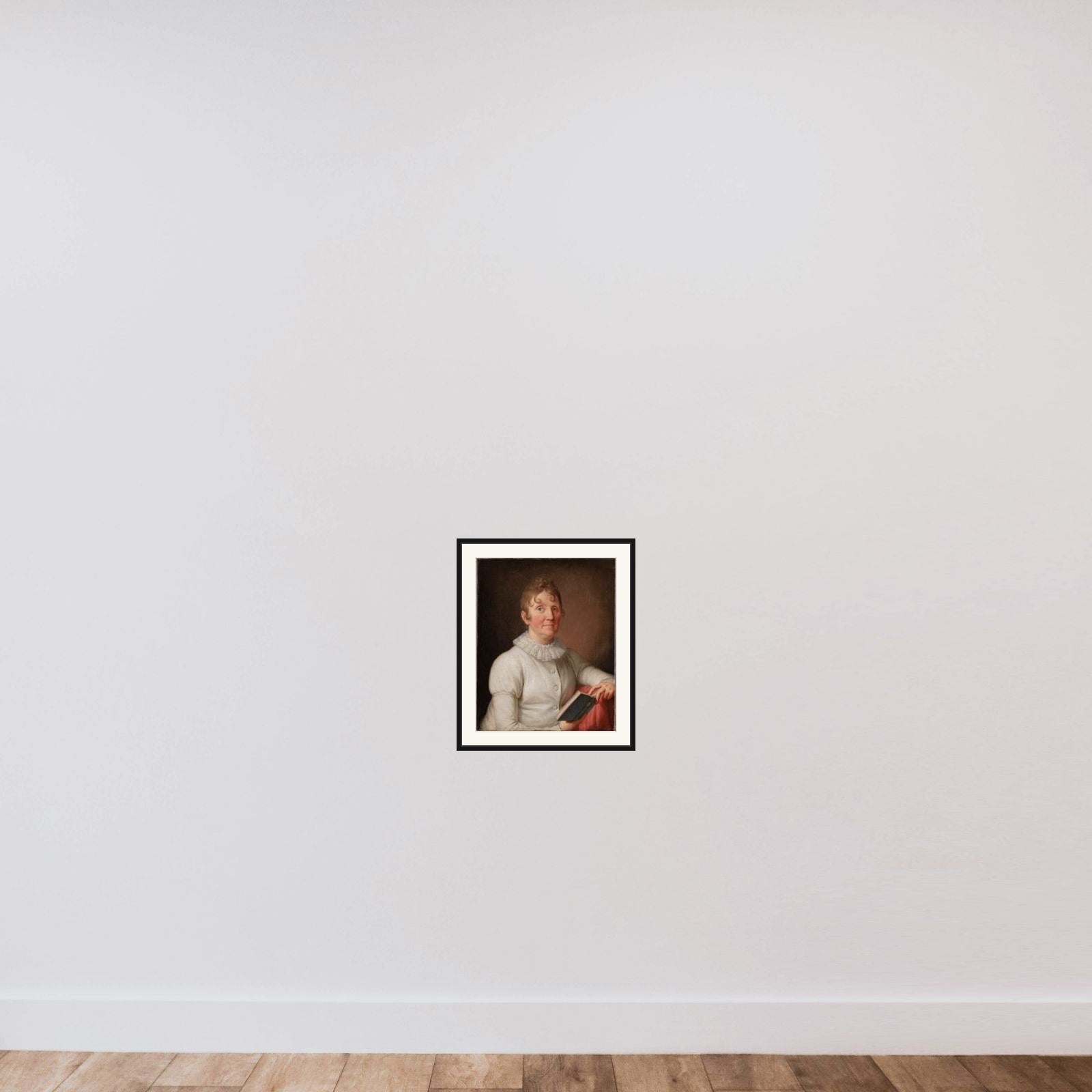 Skuespillerinden Johanne Cathrine Rosing framed — shown to scale