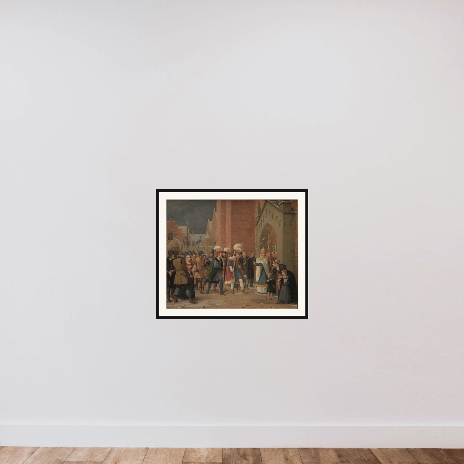 Svend Estridsen og biskop Vilhelm framed — shown to scale