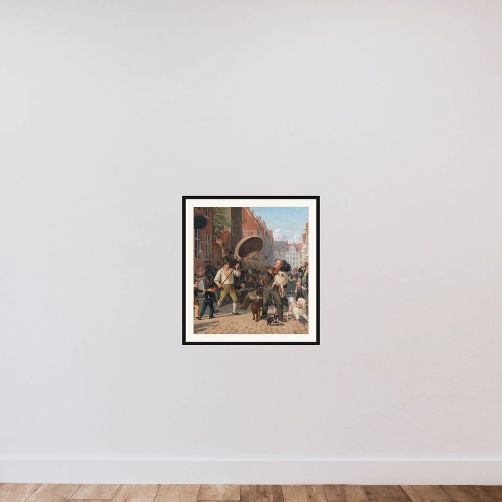 En gadescene i hundedagene framed — shown to scale