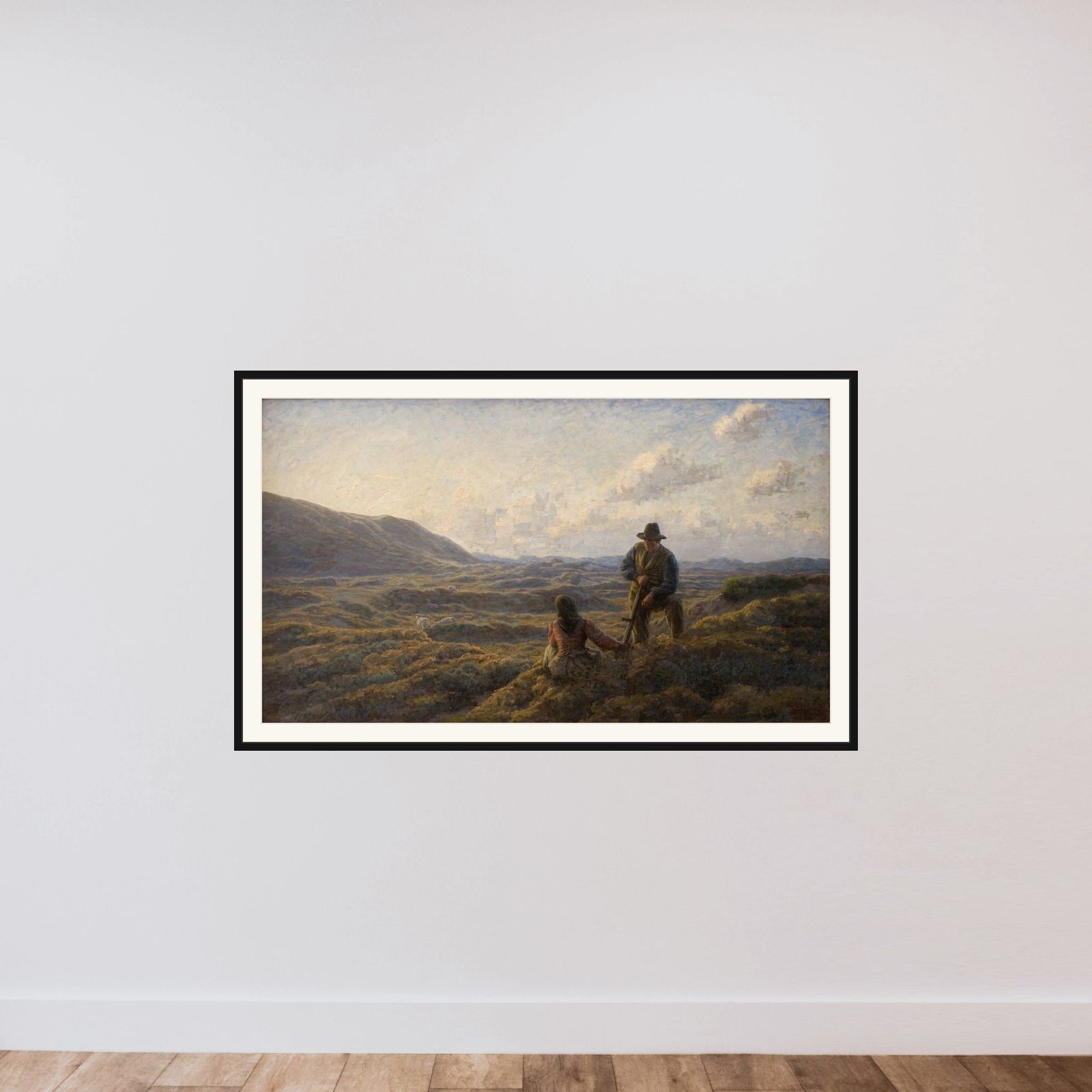 Idyl på heden framed — shown to scale