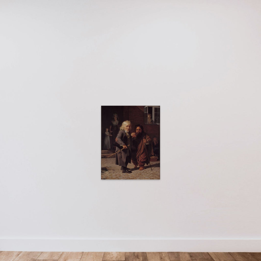 Piskebåndsjøden Obligeert, stillet sammen med den romerske dværg Bajocco på en af Københavns gader unframed — shown to scale
