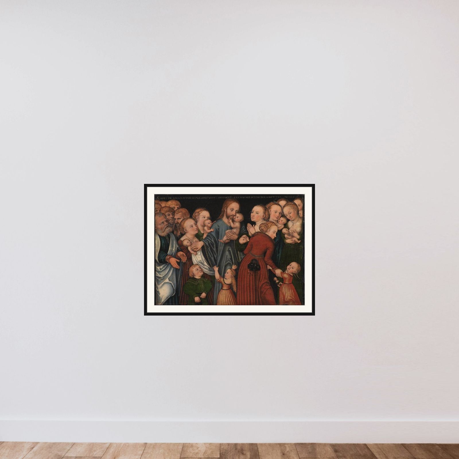 Kristus velsigner børnene framed — shown to scale