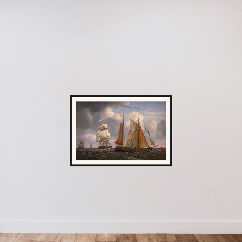 Sejlende og krydsende skibe, Øresund framed — shown to scale