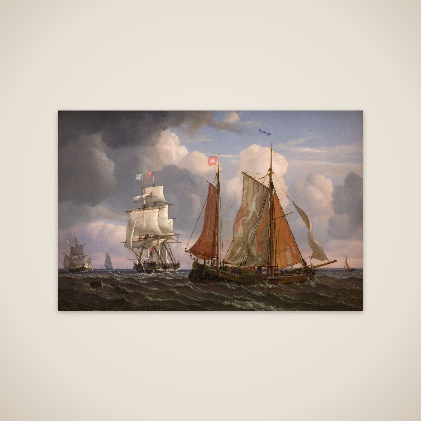 Sejlende og krydsende skibe, Øresund unframed print