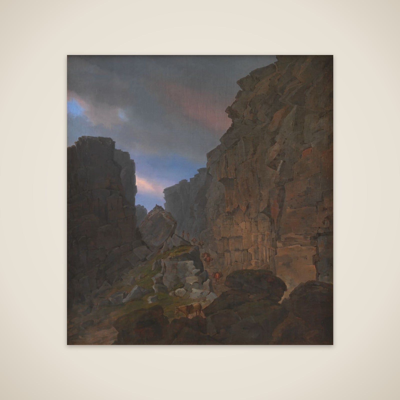 Den søndre indgang til Almannagiaa ved Thingvalla på Island unframed print
