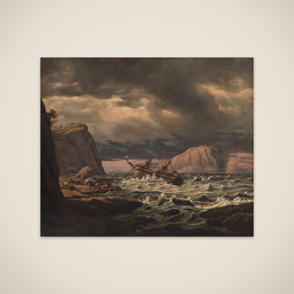 Et skibbrud ved den norske kyst unframed print